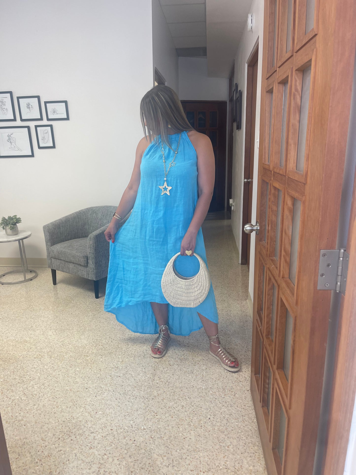 Hi low Linen Dress, by Italy