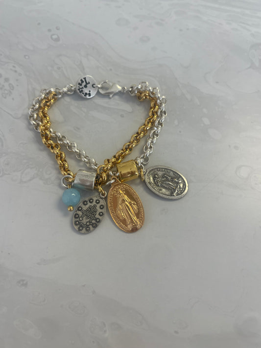 Virgin medals bracelet, by Tralará