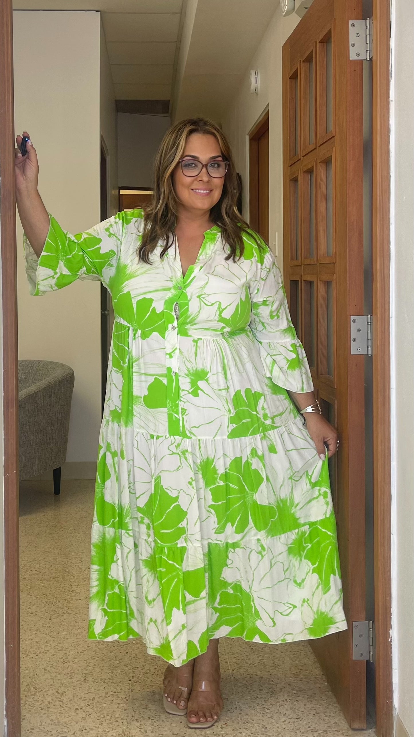 Cotton Floral Midi Dress