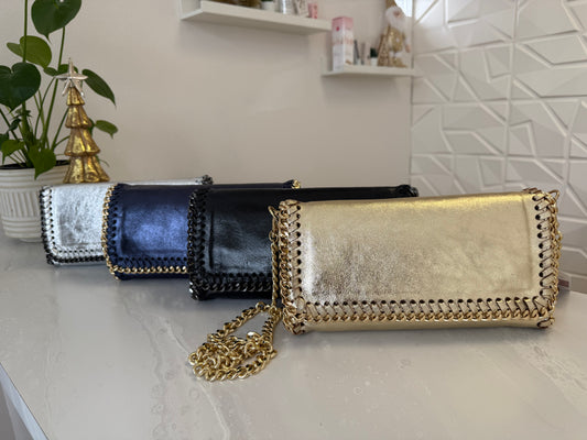 Italian Leather Bag with chain