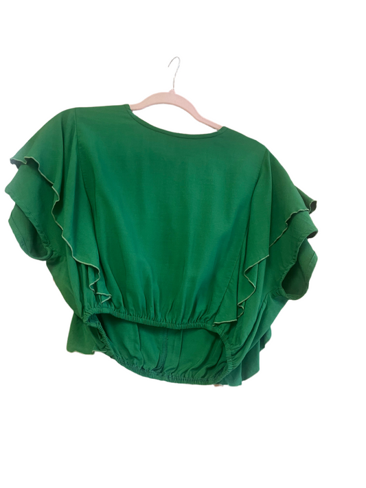 Green Ruffles Top