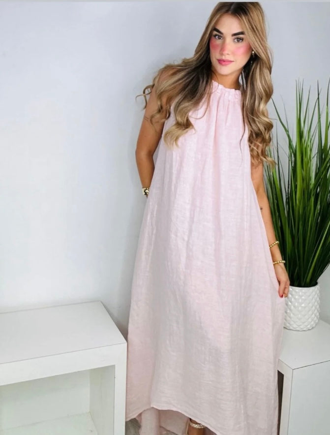Hi low Linen Dress, by Italy