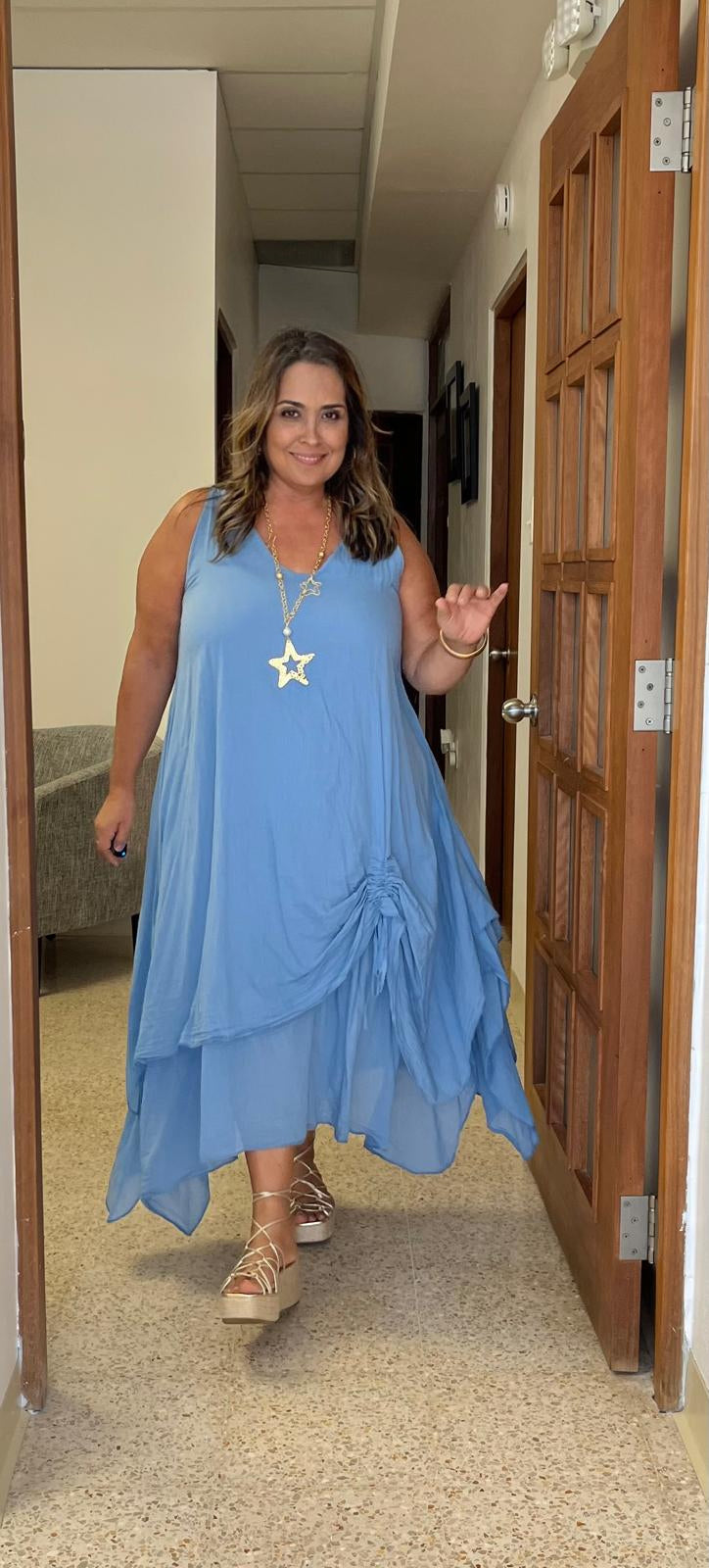 Romantic Cotton Midi Dress